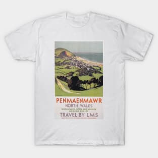 Penmaenmawr, North Wales - LMS - Vintage Railway Travel Poster - 1923-1947 T-Shirt